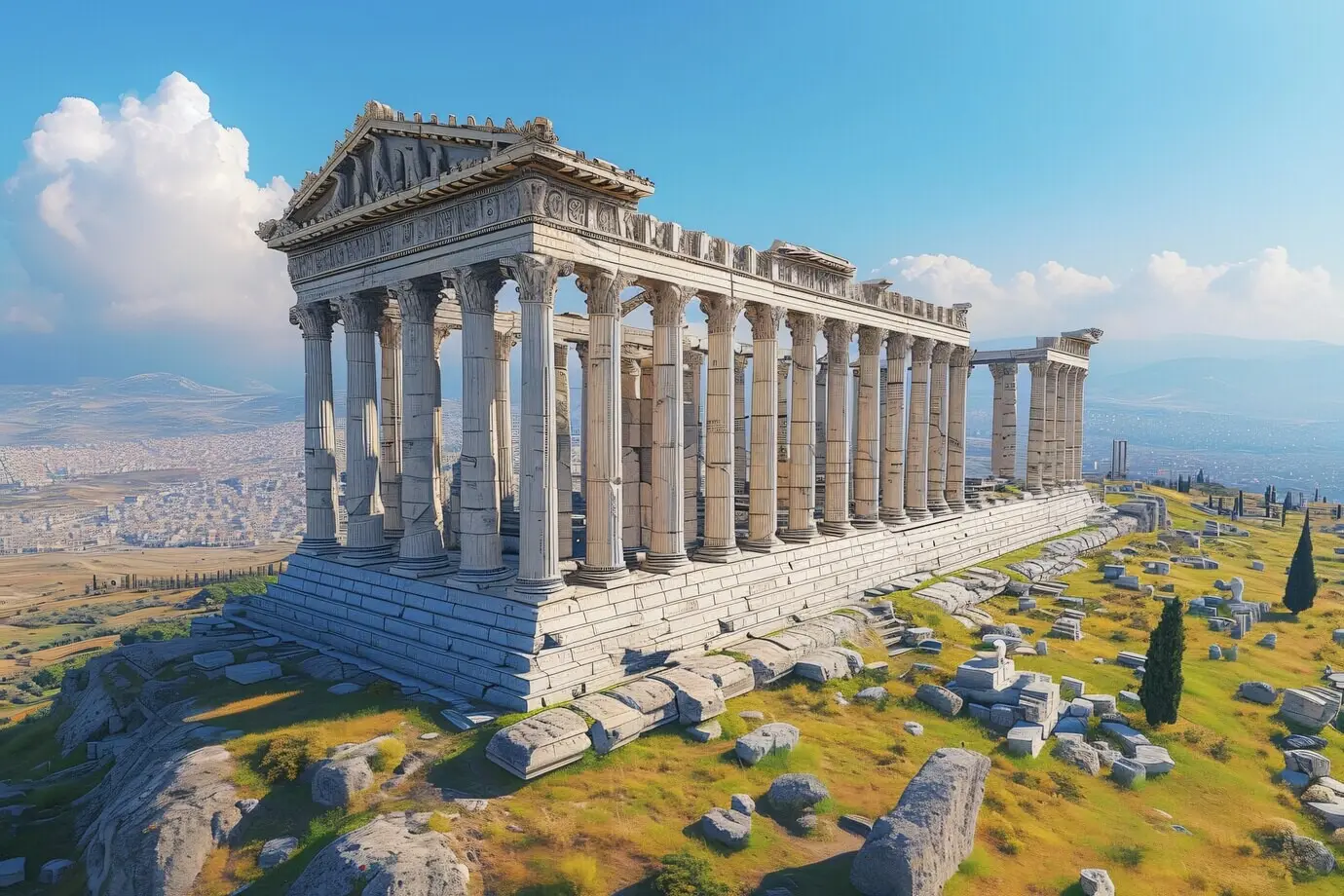 Ansicht eines Weltmonuments zur Feier des Welterbetags.